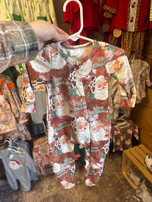 Cow Print Santa Pajama